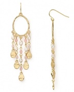 These Lauren Ralph Lauren beaded earrings add sweet bohemian drama to everyday ensembles with cascading strands of pearl, hammered gold and pink jade.