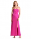 BCBGMAXAZRIA Women's Claudine Strapless Blocked Gown, Bright Berry, 4