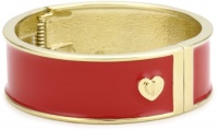 Betsey Johnson Status Colored Heart Hinged Bangle Bracelet