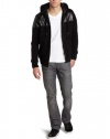 Marc Ecko Cut & Sew Men's Faux Leather Overlay Hoodie