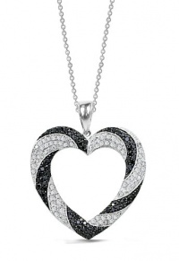 Effy Jewlery 14K Gold Black & White Diamond Heart Pendant, .94 TCW