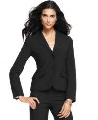 Anne Klein's crisp jacket feature thick-stitched detail at the edges for a tailored look. Pair with trousers or a sleek sheath for a polished, professional look.