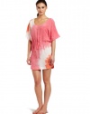 C&C California Women's Bemberg Tie Dye Short Sleeve Tee Dress, Rosette, X-Small