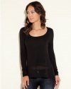 GUESS Elle Long-Sleeve Top, JET BLACK (SMALL)