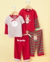 He'll be the most adorable Santa's little helper in one of these 2 piece Christmas outfits by First Impressions.