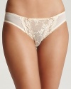 A sexy thong with ultra-sheer floral lace detail at sides and sheer mesh panels on front and back. Style #E16-564