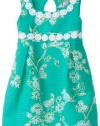 Lilly Pulitzer Girls 2-6x Mini Adelson Dress, Lagoon Green Birds And Bees, 2