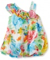 Bonnie Baby-Girls Newborn One Shoulder Chiffon Bubble Dress