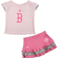 Boston Red Sox Pink Infant Cap Sleeve T-Shirt and Skirt Set