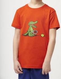 Lacoste Boy's Short Sleeve Crewneck T-shirt Orange, Size 6YR- TJ1274