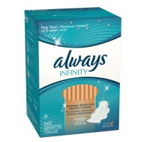 Always Infinity Overnight With Wings, Unscented Pads 36 Count