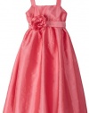 Us Angels Girls 2-6X Empire Dress With Sash and Fabric Flower, Brite Pink, 4