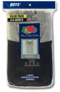 Fruit of the Loom Boy's 4 Pack A-shirt   #4P504B