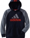 Adidas Boys 8-20 Youth Home Run Hoodie, Dark Navy/High Energy, Large