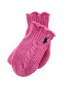 A warm and breathable cotton mitten is knit with a classic cabled stitch and finished with an embroidered pony on one cuff.