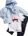 Guess Newborn Boys Light Blue Hoodie 3Pc Pant Set (3/6M)