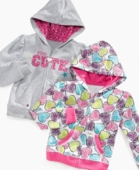 She can turn up her hood on this So Jenni hoodie for a cozy look that meshes with her cute style. (Clearance)