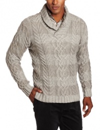 Perry Ellis Men's Longsleeve Shawl Collar Cable Knit Sweater