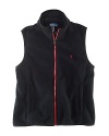 An essential vest is crafted from plush Polarfleece® for an ultra-soft feel and a cozy look.