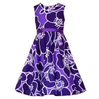 Size-6 RRE-52141F PURPLE and WHITE DOTTED FLORAL PRINT Special Occasion Wedding Flower Girl Party Dress,F352141 Rare Editions LITTLE GIRLS