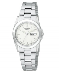 A traditional menswear-inspired watch on a smaller, feminine scale, by Citizen.