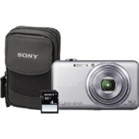 Sony Cyber-Shot DSC-WX70BDL 16.2MP CMOS Digital Camera with 4 GB Memory Card and Case (Silver) (2012 Model)