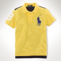 Polo Ralph Lauren Toddler Boy's Big Pony Mesh Polo, Yellow, 3/3T