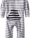 Splendid Littles Baby-Boys Newborn Navy Stripe Active Romper, White, 3-6 Months