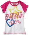 Puma - Kids Girls 7-16 Big Verbage Tee, White, X-Large