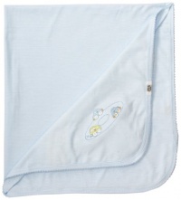 Noa Lily Baby-Boys Newborn Stripe Blanket with Cars Embroidery, Blue/White Stripe, One Size