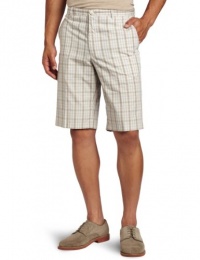 Perry Ellis Men's Ombre Plaid Flat Front Short