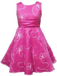 Rare Editions Girls 7-16 Organza Soutach Dress, Fuchsia, 14