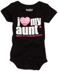 Sara Kety Newborn Baby-Girls I Love Aunt Short Sleeve Body Suit, Black, 6-12 Months