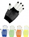 Dramatic 80's Fishnet Gloves, Black