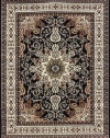 Traditional Isfahan Persian Area Rugs black 9' x 12'5