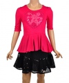 Beautees Blossom Heart 2-Piece Outfit (Sizes 7 - 16) - fuchsia, 12 - 14