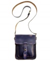 Stressed to impress, this cool leather crossbody from Patricia Nash is exquisitely over-dyed and worked with heavy hand-crafted stitching, for an undecidedly laid-back look. Compact yet surprisingly spacious, it's outfitted with plenty of essential-organizing compartments.