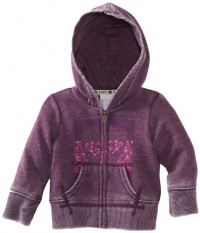 Roxy Kids Baby-Girls Infant Sandbox Fleece Zip Front Hoodie, Deep Purple, 12 Months