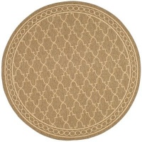 Safavieh Courtyard Collection CY5142B Coffee and Sand Indoor/ Outdoor Round Area Rug, 6-Feet 7-Inch Round