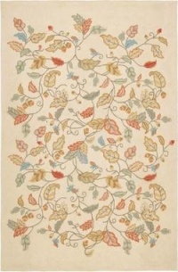 Safavieh Martha Stewart Collection MSR3611A Autumn Woods Wool and Viscose Area Rug, 9-Feet by 12-Feet, Persimmon Red