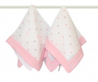 Aden by aden + anais 2 Pack Security Blankets, Moochy Pink Stars