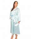 Satin Charmeuse Long Robe/Gown, Solid Aqua Color, Sizes (M,L,XL), Up2date Fashion Style#Gwn12-AQ (X-Large)