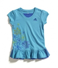 adidas Girls 2-6X Short Sleeve Dance Tunic Top, Bluebird, 3T