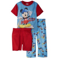 AME Boy's Mickey's Strike 3-Piece Sleepwear Set, Multi, 3T