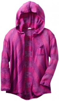 Splendid Girls 7-16 Chateaux Shadow Stripe Loose Knit Wrap, Very Berry, 12