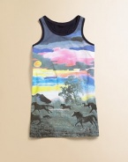 A colorful horse graphic adorns this cotton style, guaranteed to become her favorite.CrewneckSleevelessPullover styleCottonMachine washImported