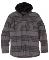 A removable hood takes this O'Neill flannel from sporty to spiffy.