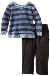 Splendid Littles Baby Boy's Striped Burnout Fleece Sweatshirt, Royal, 18-24