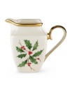 Lenox's popular Holiday pattern – a colorful holly and berry motif – on ivory fine china is the perfect way to add warmth to any gathering. Accented with 24 karat gold.