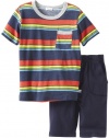 Splendid Littles Boys 2-7 Zuma Stripe Short Set, Barrel, 6X